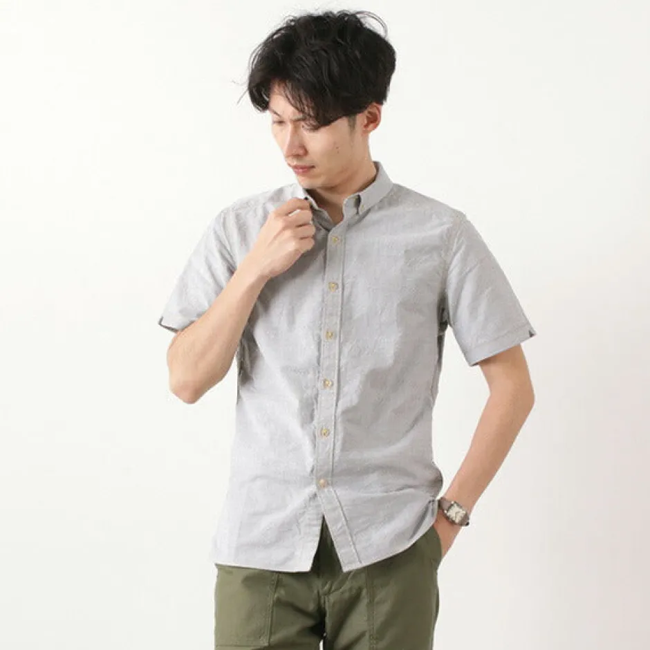 Shirts^RE MADE IN TOKYO JAPAN / Yellow Stitched Short Sleeve Button Down Shirt