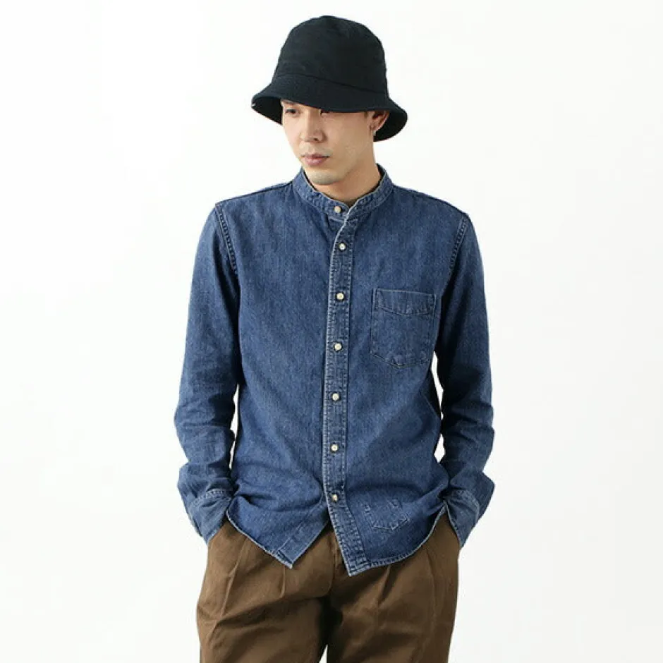 Shirts^REMI RELIEF / Denim Band Collar Shirt