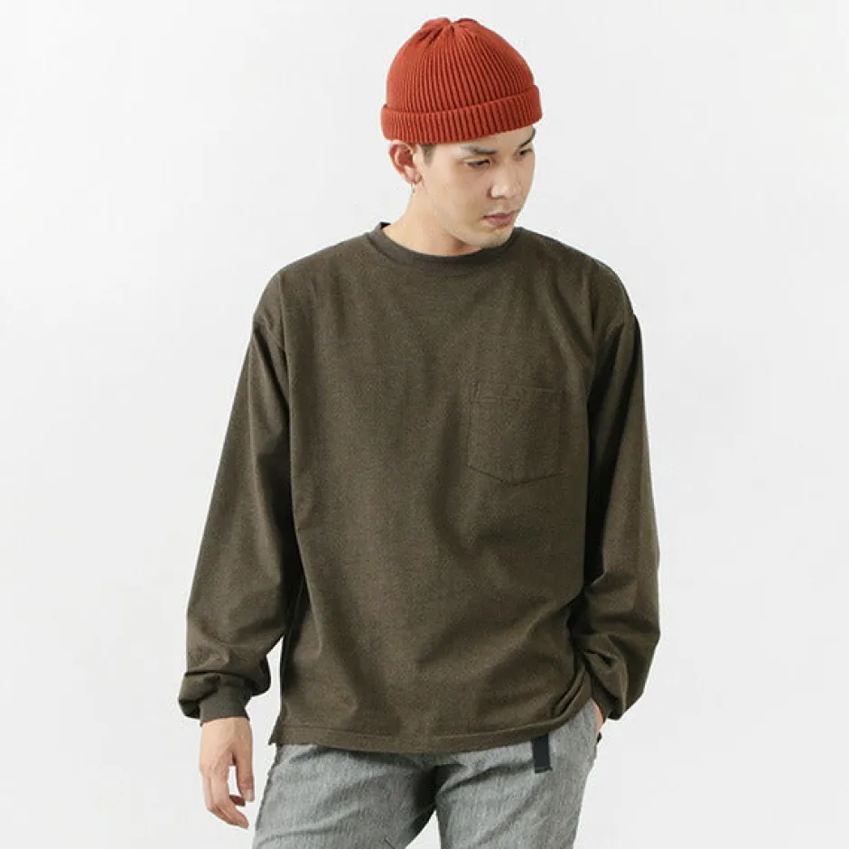 T-Shirts^REMI RELIEF / Melange jersey long sleeve crew pocket T-shirt