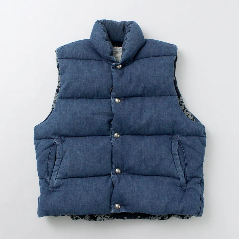 Down Wear | Vests^REMI RELIEF / Natural Processed Denim Down Vest