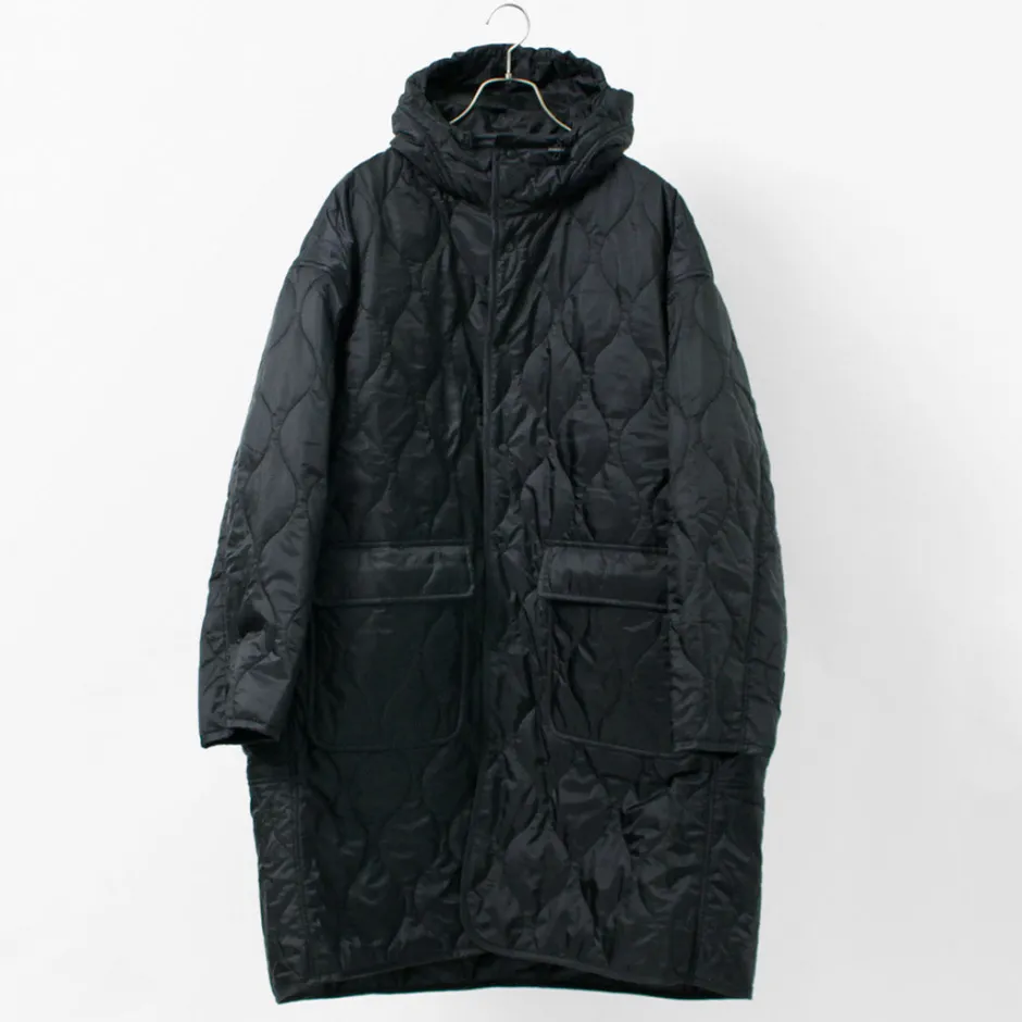 Coats^REMI RELIEF / Nylon Rip Gourd Quilted Coat Hoodie