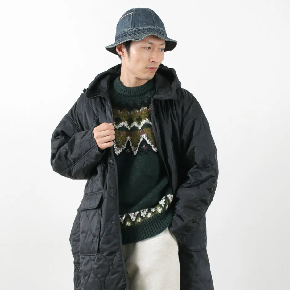 Coats^REMI RELIEF / Nylon Rip Gourd Quilted Coat Hoodie