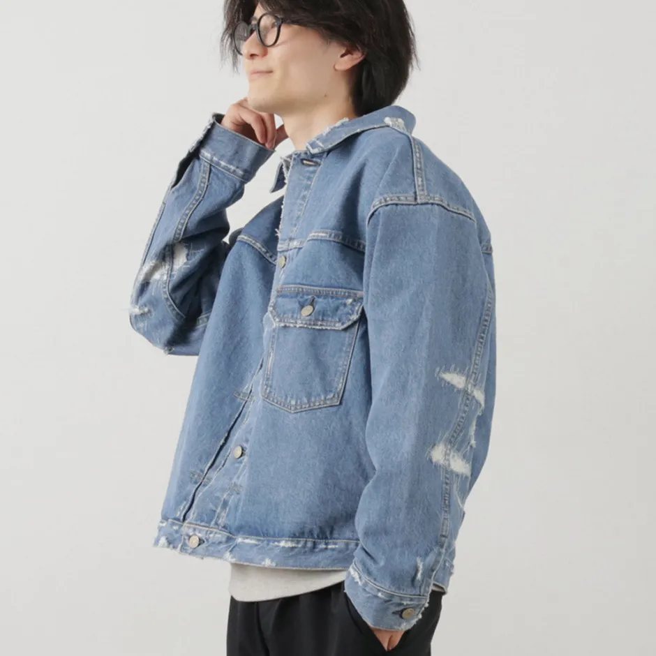 Jackets^REMI RELIEF / 14OZ DENIM 1st JKT (repaired) blue