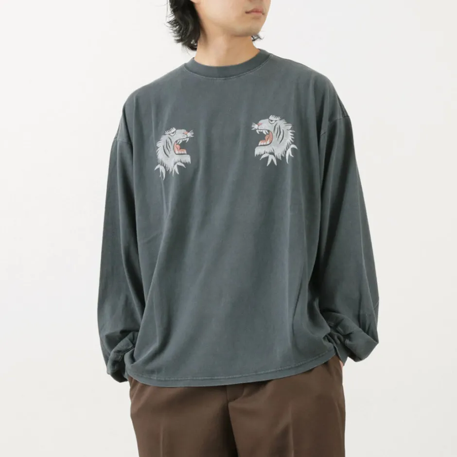 T-Shirts^REMI RELIEF / Special Order HARD Special Processing 20 Jersey Long Sleeve T-Shirt (Tiger Pattern)