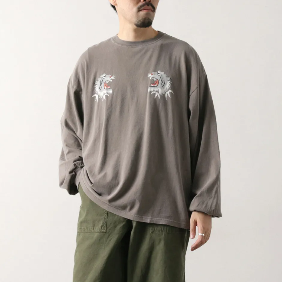 T-Shirts^REMI RELIEF / Special Order HARD Special Processing 20 Jersey Long Sleeve T-Shirt (Tiger Pattern)