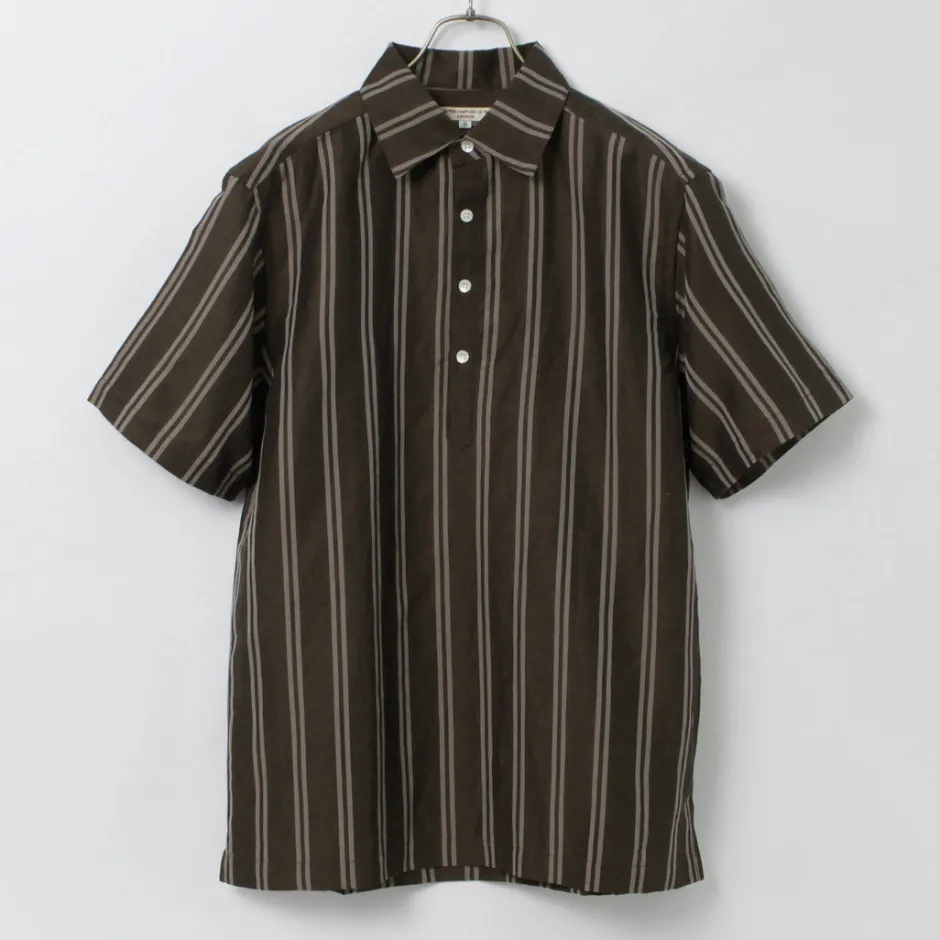 Shirts^ROCOCO / Cupro linen woven poloshirt