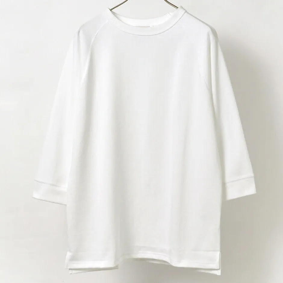 T-Shirts^ROCOCO / Hemmed Jersey Cotton Crew Neck Cut & Sew