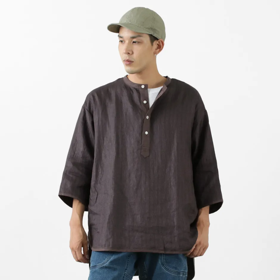 T-Shirts^ROCOCO / Linen cloth Henley Neck T-Shirt