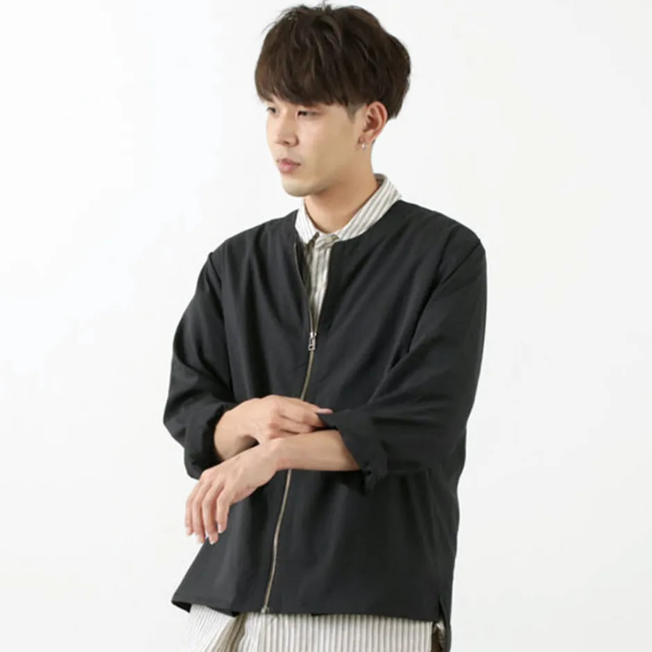 Cardigans^ROCOCO / Polylammy Coolmax stretch collarless shirt cardigan