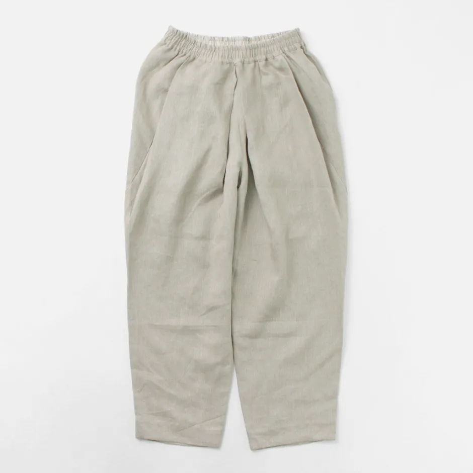 Trousers^ROCOCO / Vintage Linen Wide Tucked Easy Pants