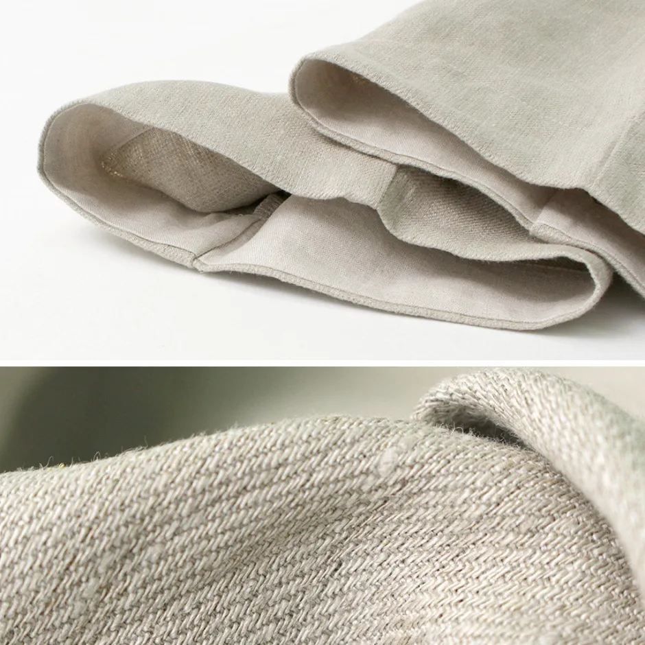 Trousers^ROCOCO / Vintage Linen Wide Tucked Easy Pants