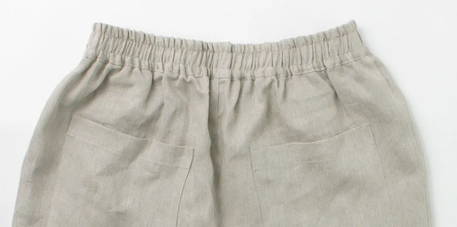 Trousers^ROCOCO / Vintage Linen Wide Tucked Easy Pants