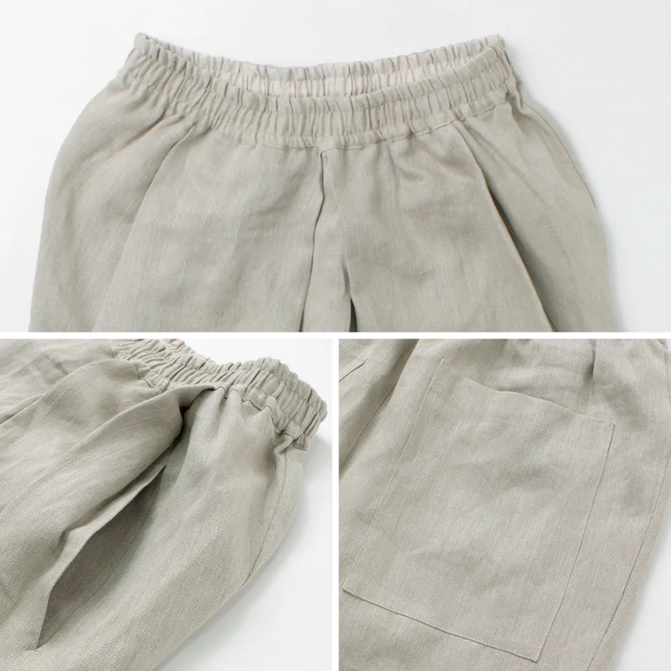 Trousers^ROCOCO / Vintage Linen Wide Tucked Easy Pants