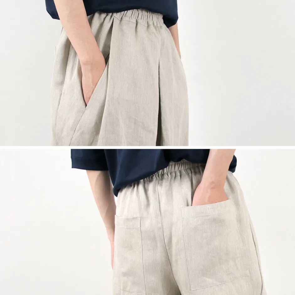 Trousers^ROCOCO / Vintage Linen Wide Tucked Easy Pants