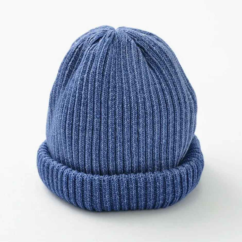 Hats^ROTOTO / Indigo Cotton Roll Up Beanie