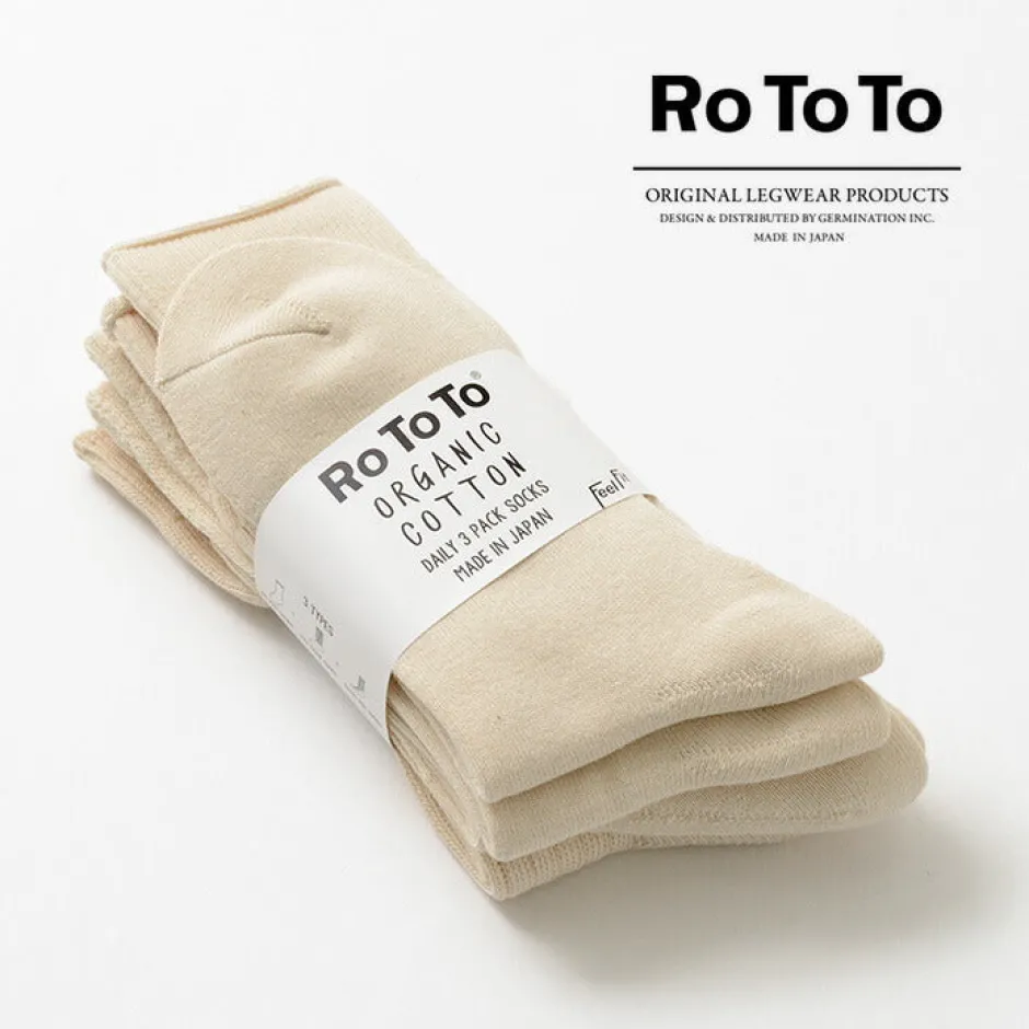 Socks^ROTOTO / R1123 Daily 3 pack socks natural