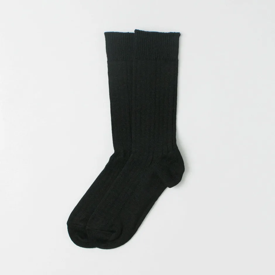 Socks^ROTOTO / R1461 linen cotton ribbed socks