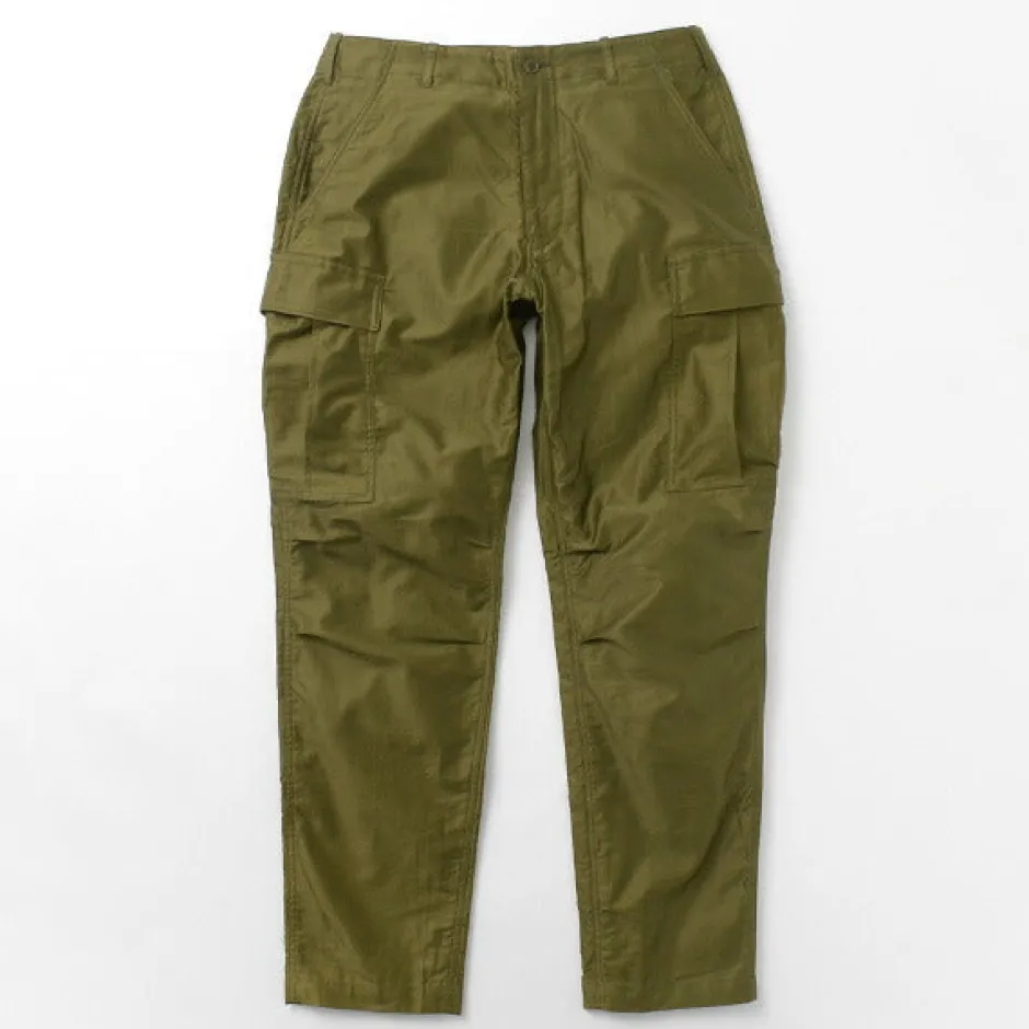 Trousers^SAGE DE CRET / Tapered Cargo Pants/Moleskin olive