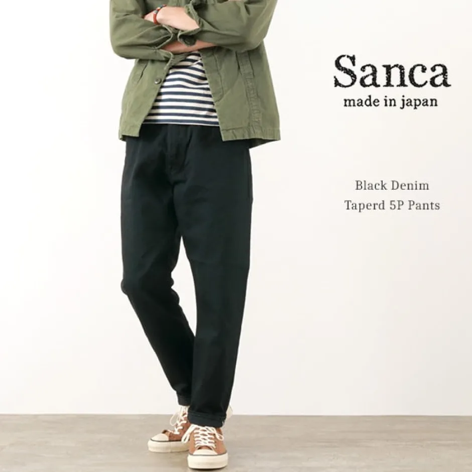 Jeans^SANCA / denim tapered 5P trousers black