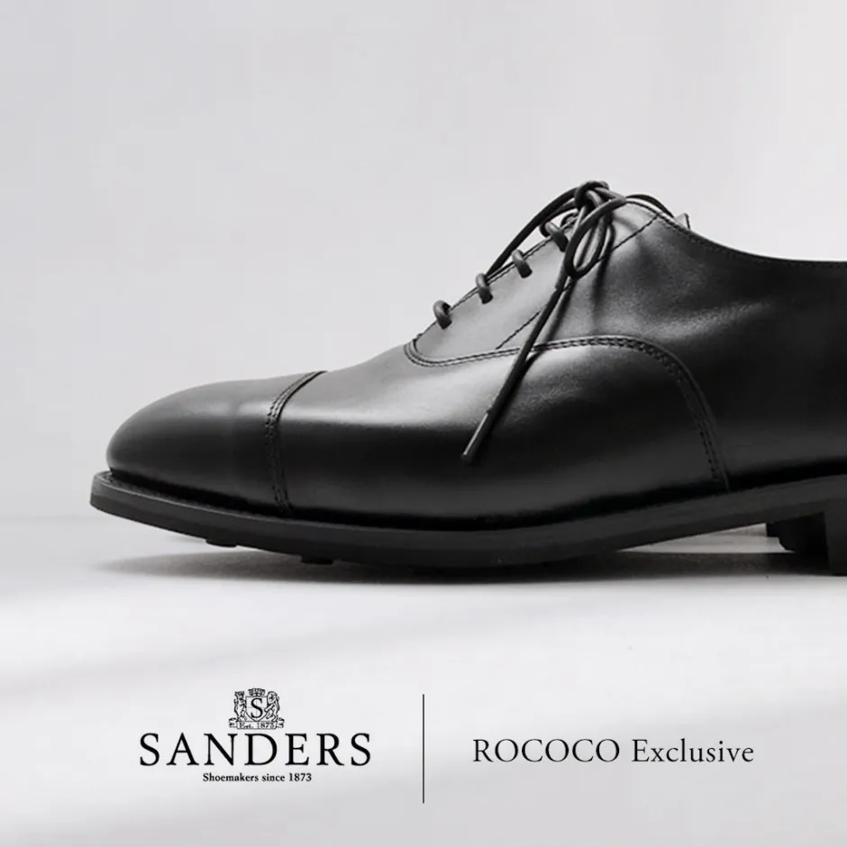 Leather Shoes & Boots^SANDERS / Cap Toe Oxford Leather Shoes - Exclusive Model black