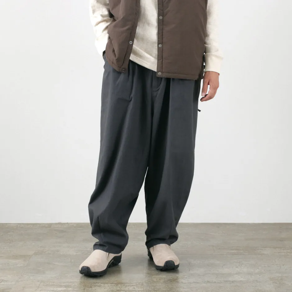 Trousers^SLOW HANDS / Back Satin Poofy Tuck Pants