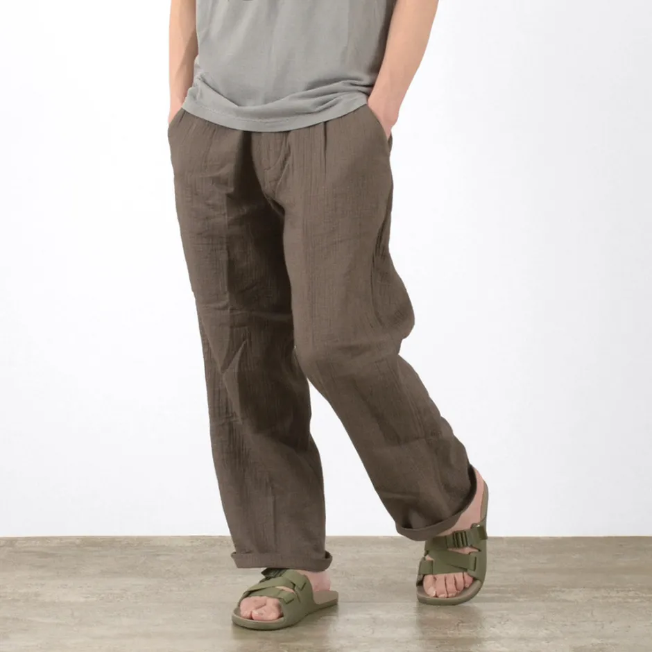 Trousers^SLOW HANDS / Triple gauze tuck work trousers