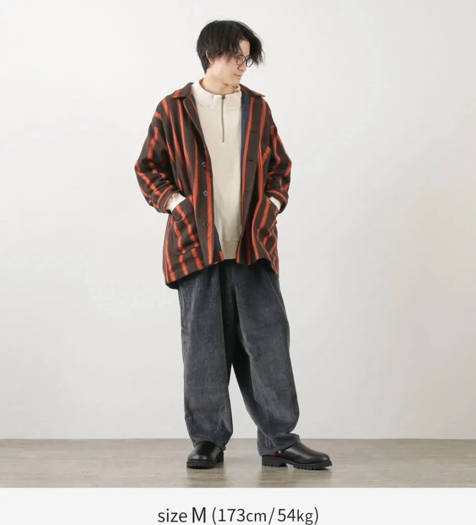 Trousers^SLOW HANDS / Wide Corduroy Poofy Tuck Pants