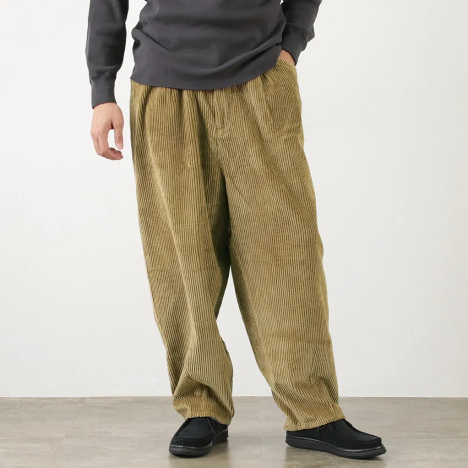 Trousers^SLOW HANDS / Wide Corduroy Poofy Tuck Pants