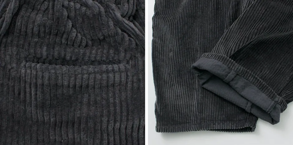 Trousers^SLOW HANDS / Wide Corduroy Poofy Tuck Pants