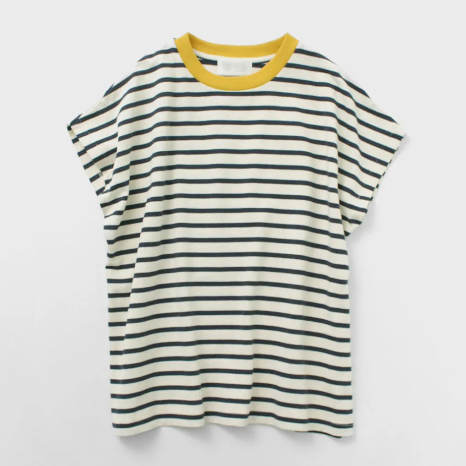 T-Shirts^SOGLIA / Open End French Sleeve T-Shirt Striped