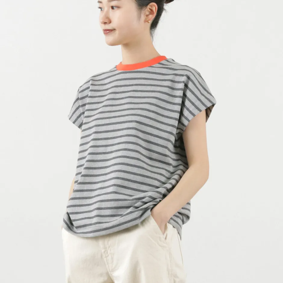 T-Shirts^SOGLIA / Open End French Sleeve T-Shirt Striped