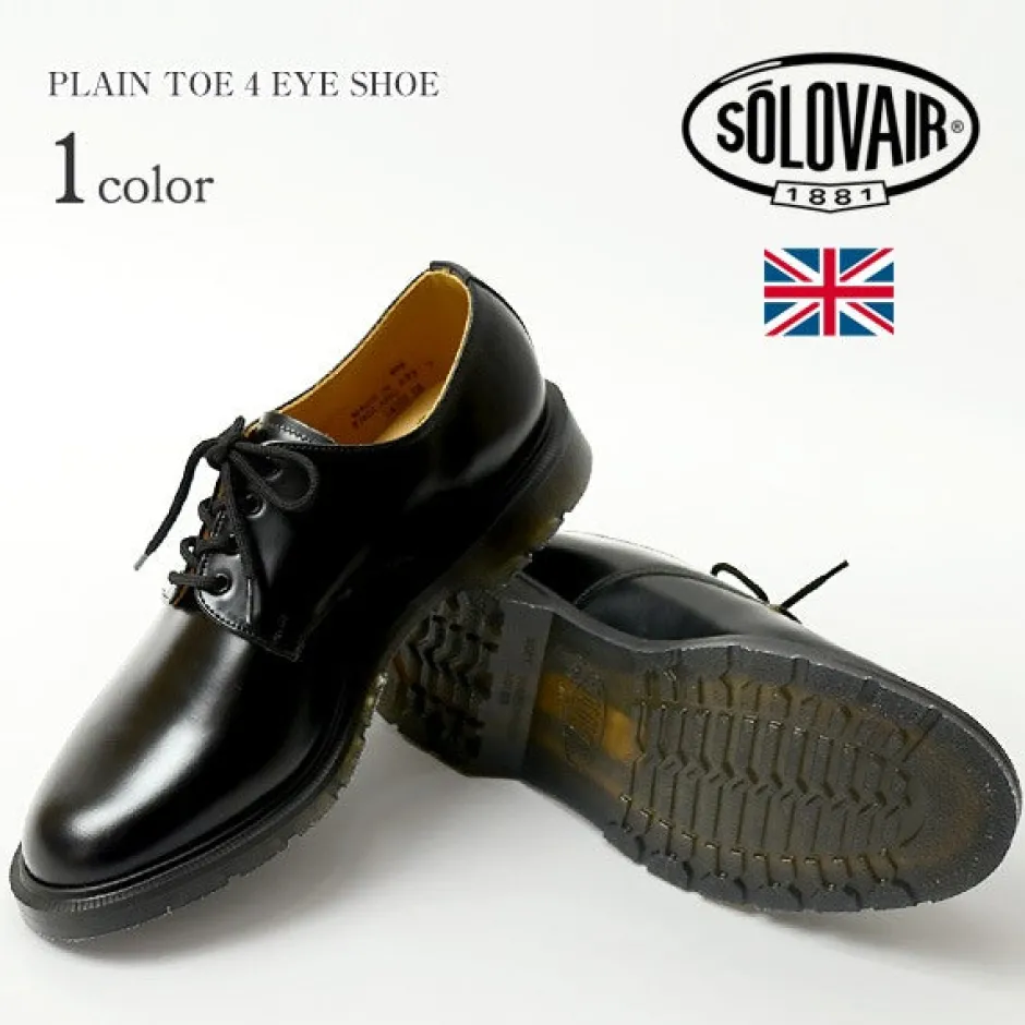 Leather Shoes & Boots^SOLOVAIR / Plain toe 4 eyelet shoes black