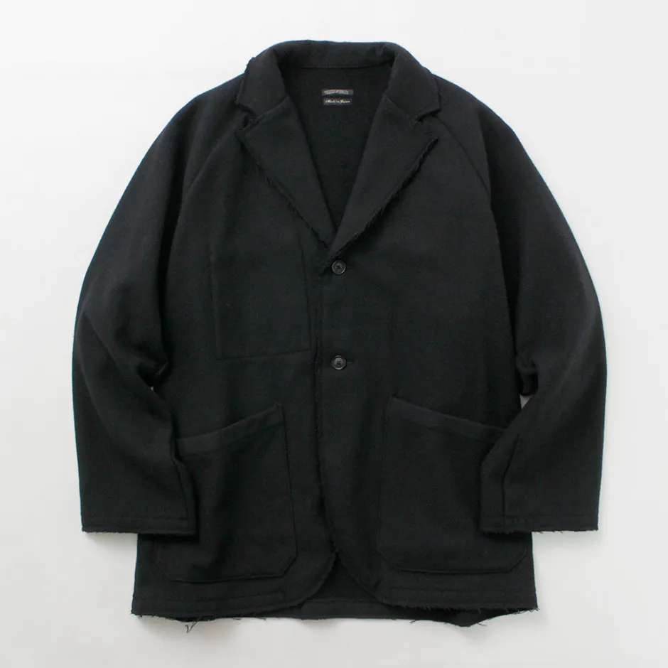 Jackets^SUNNY SPORTS / Cut-off Notch Collar 2 Button Jacket black