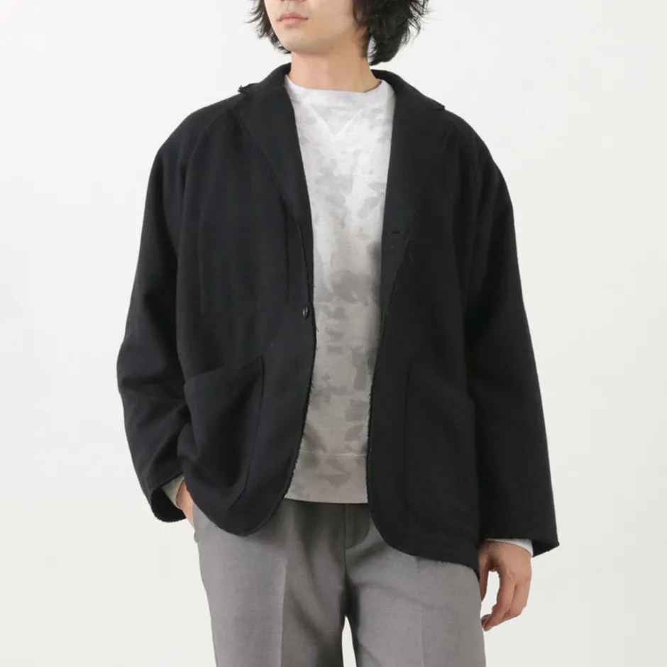 Jackets^SUNNY SPORTS / Cut-off Notch Collar 2 Button Jacket black