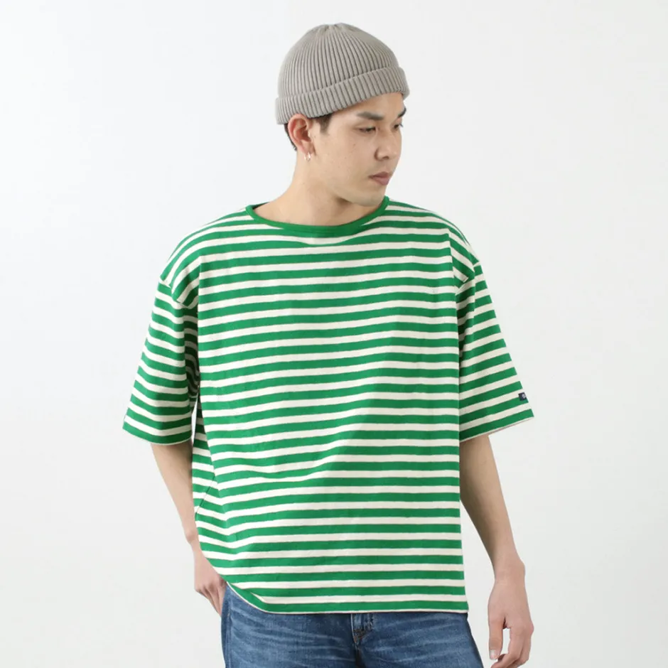 T-Shirts^TIEASY / HDCS Big stripe boat-neck T-shirt