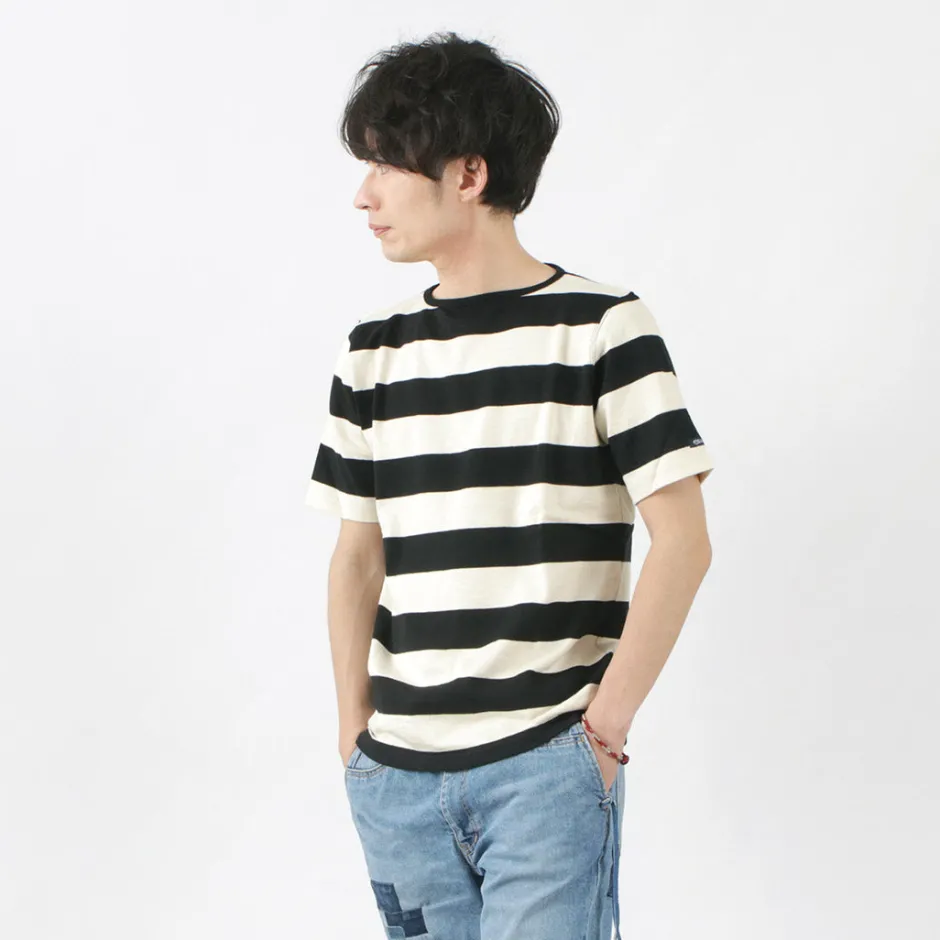 T-Shirts^TIEASY / HDCS Boat neck S/S wide stripe basque shirt