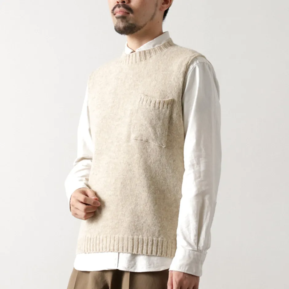 Knits^TOM SIMPSON / Crew Neck Pocket Knit Vest