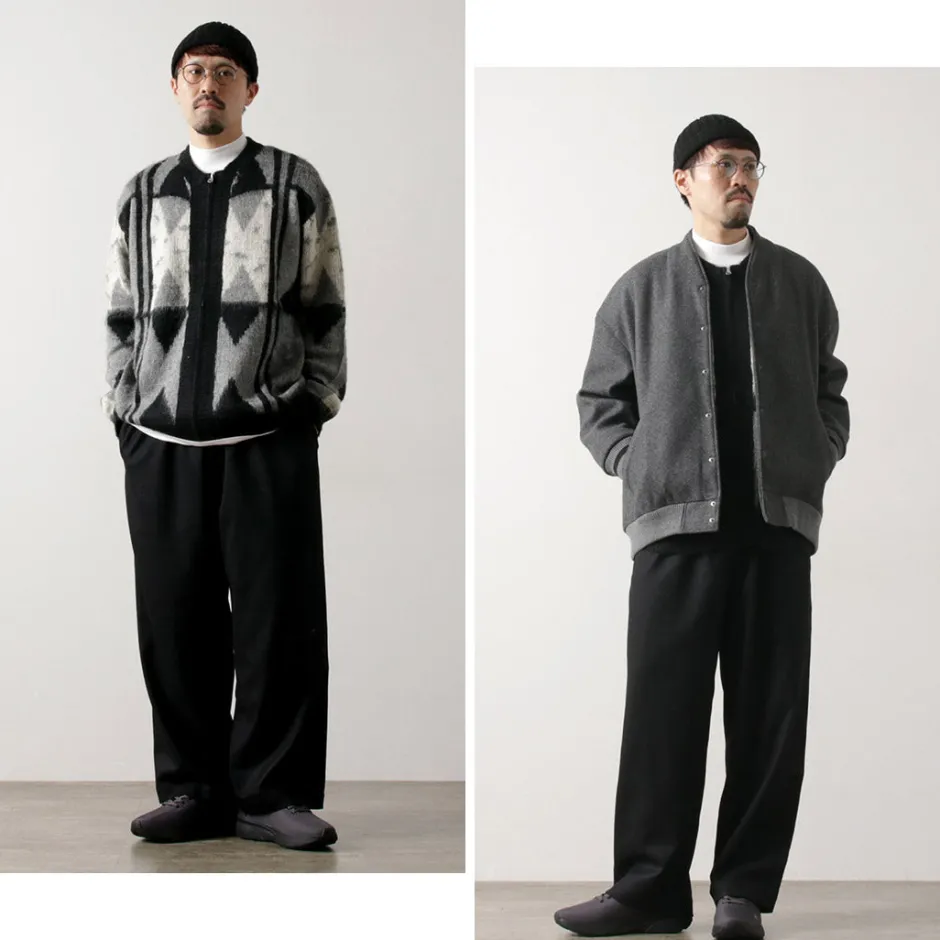 Cardigans^TOWN CRAFT / Vintage Jacquard Zip Cardigan black