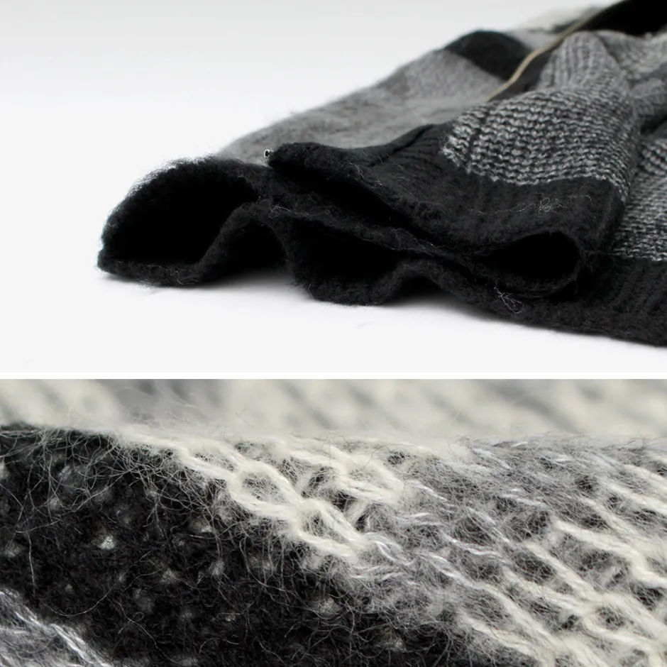 Cardigans^TOWN CRAFT / Vintage Jacquard Zip Cardigan black