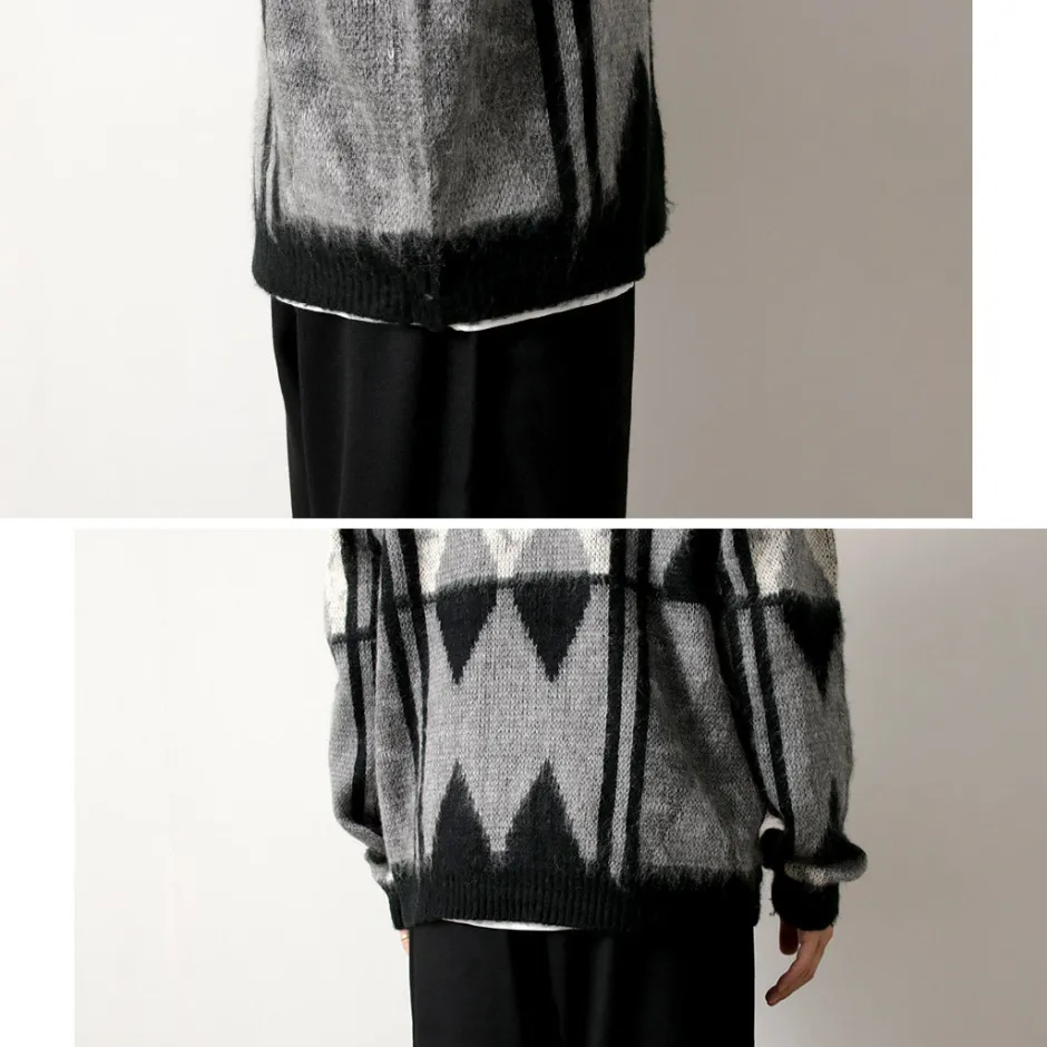 Cardigans^TOWN CRAFT / Vintage Jacquard Zip Cardigan black