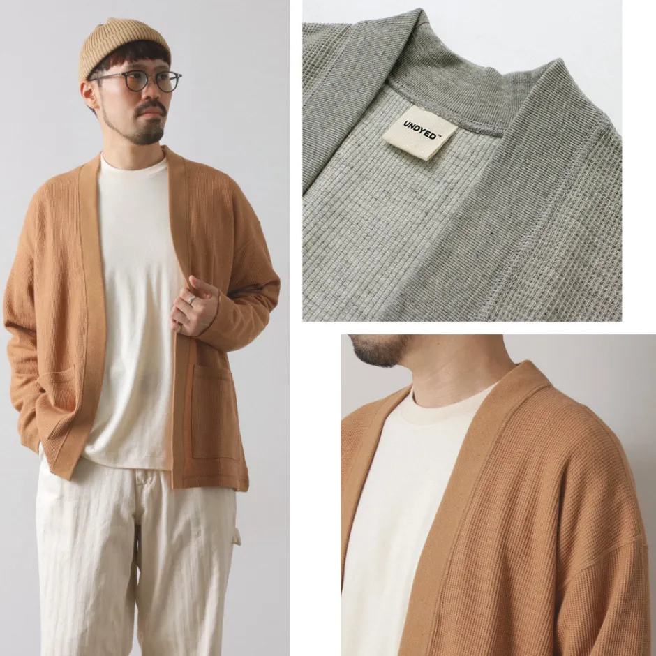 Cardigans^UNDYED / Waffle Cardigan Colored Organic Cotton