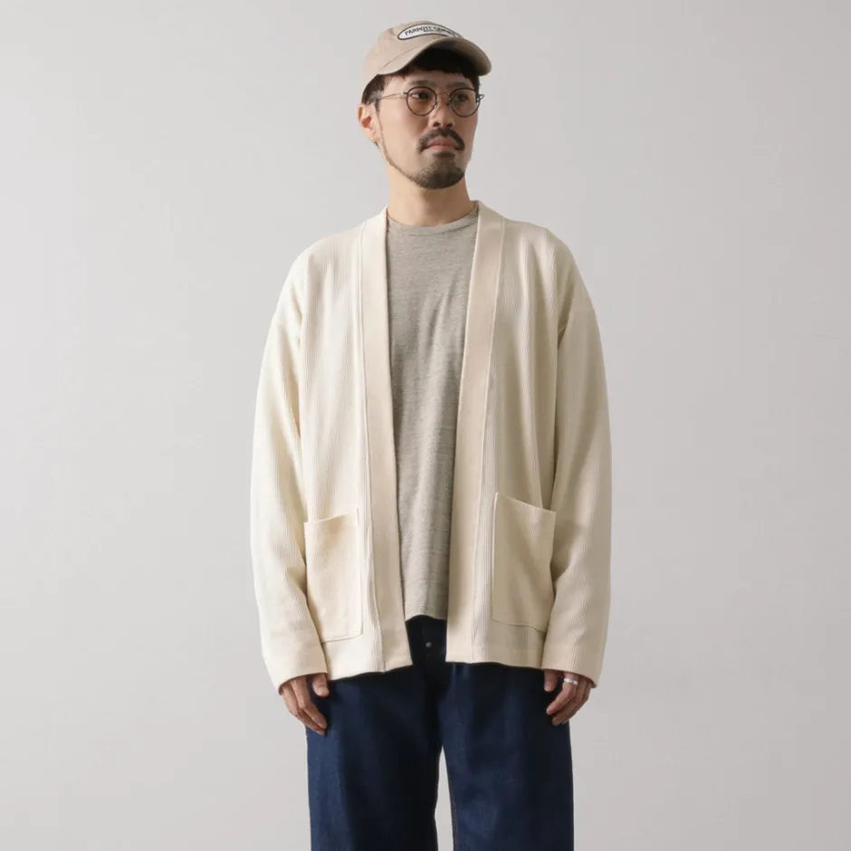 Cardigans^UNDYED / Waffle Cardigan Colored Organic Cotton