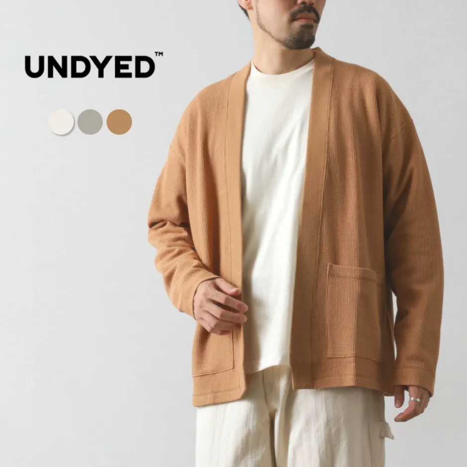 Cardigans^UNDYED / Waffle Cardigan Colored Organic Cotton