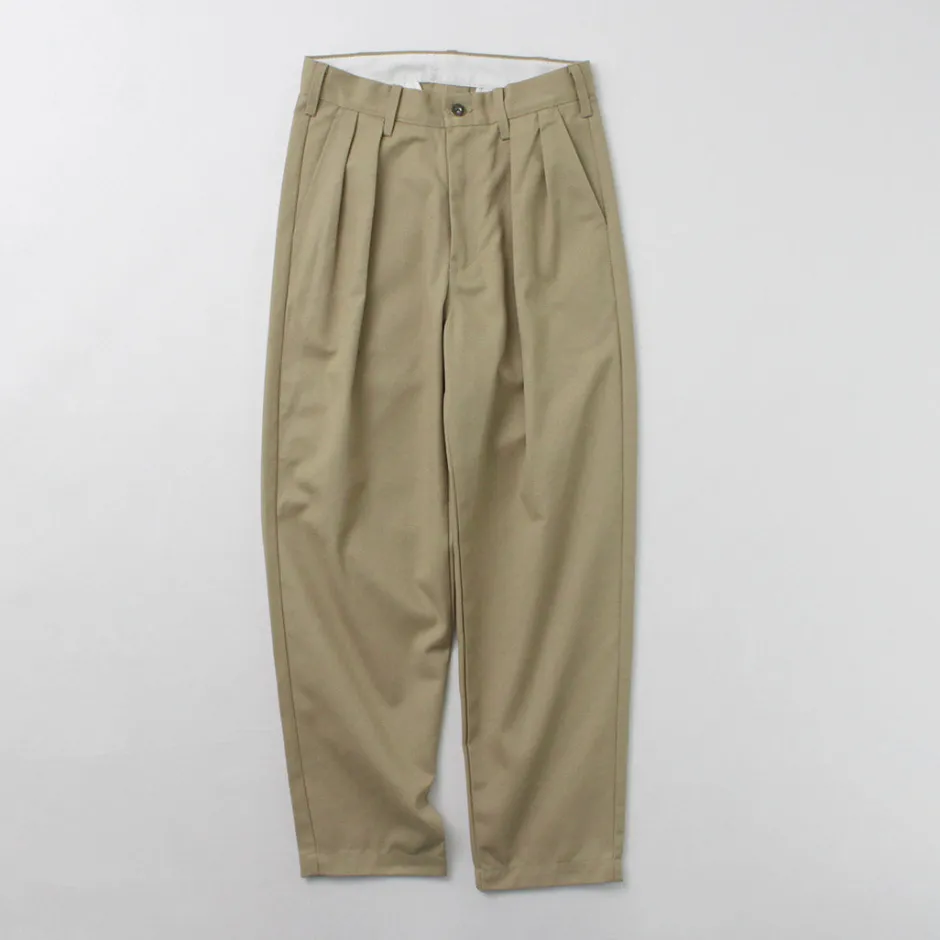 Work Pants & Chinos^UNIVERSAL OVERALL / Heritage T/C Relaxed 2-Tuck Trousers STONE CARVER