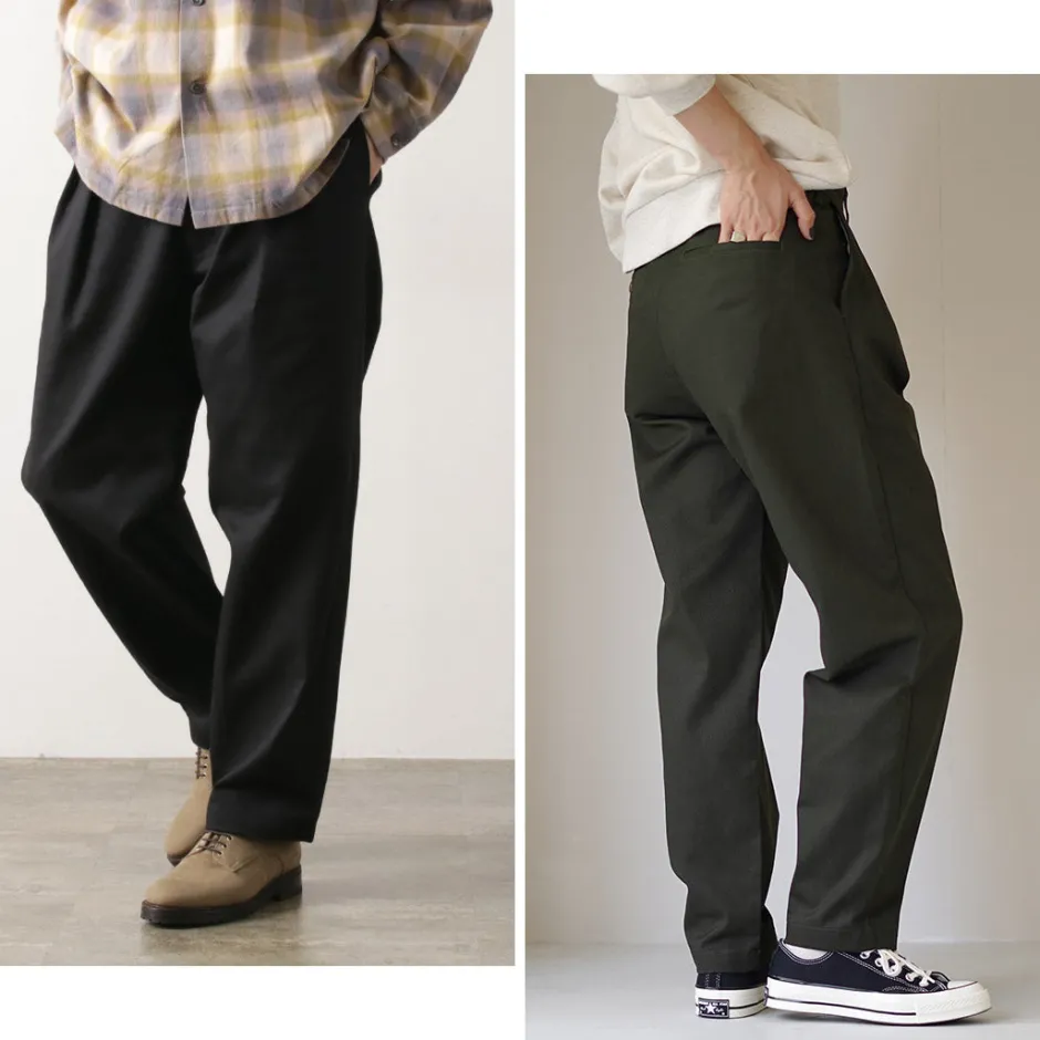 Work Pants & Chinos^UNIVERSAL OVERALL / Heritage T/C Relaxed 2-Tuck Trousers STONE CARVER