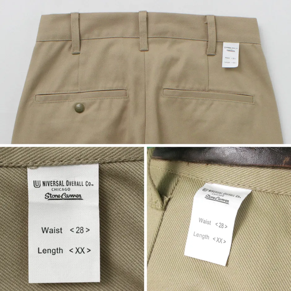 Work Pants & Chinos^UNIVERSAL OVERALL / Heritage T/C Relaxed 2-Tuck Trousers STONE CARVER
