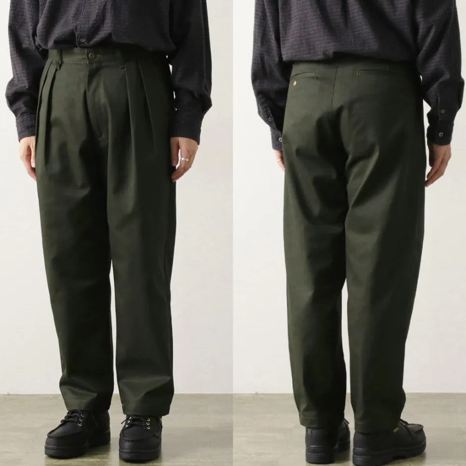 Work Pants & Chinos^UNIVERSAL OVERALL / Heritage T/C Relaxed 2-Tuck Trousers STONE CARVER