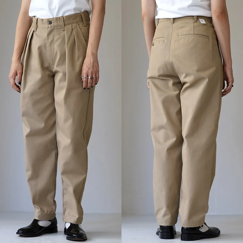 Work Pants & Chinos^UNIVERSAL OVERALL / Heritage T/C Relaxed 2-Tuck Trousers STONE CARVER