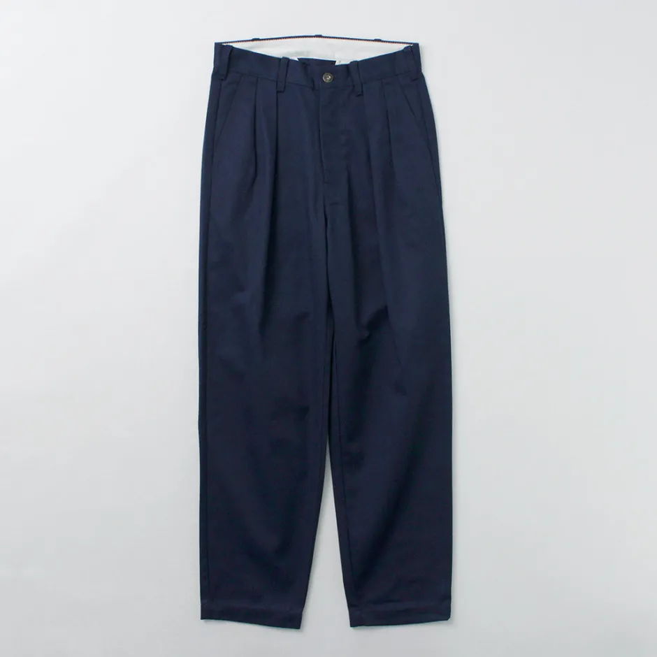 Work Pants & Chinos^UNIVERSAL OVERALL / Heritage T/C Relaxed 2-Tuck Trousers STONE CARVER