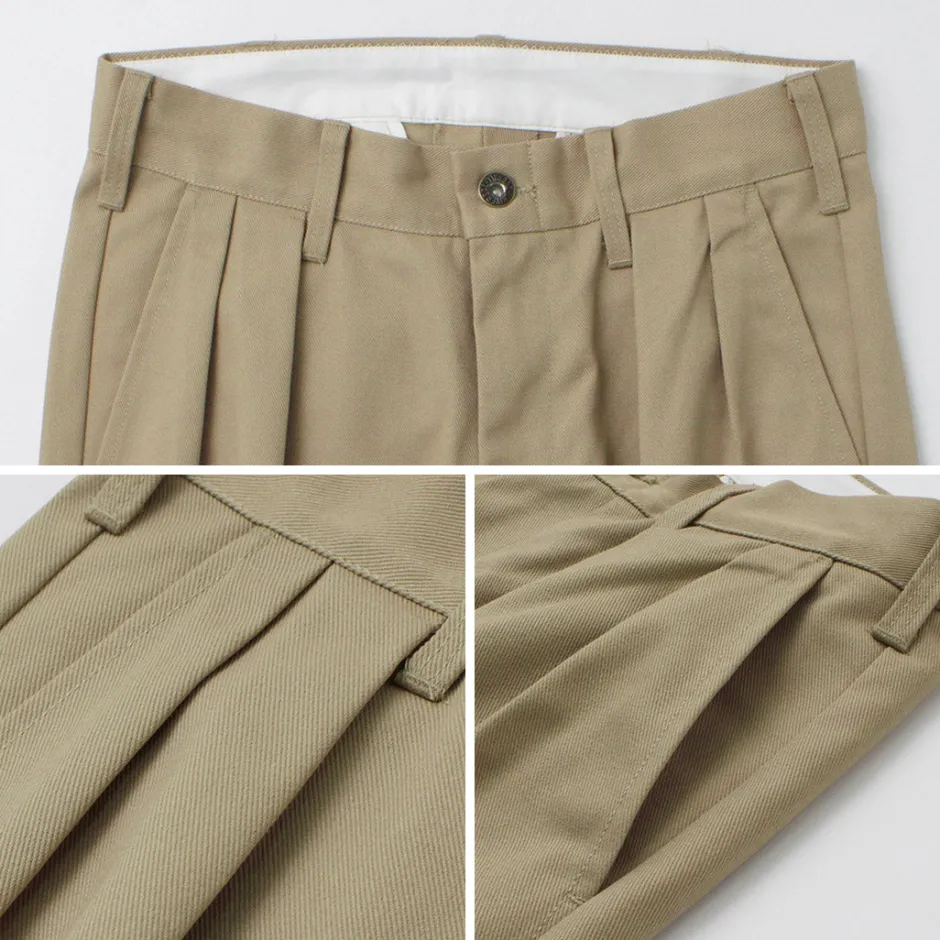 Work Pants & Chinos^UNIVERSAL OVERALL / Heritage T/C Relaxed 2-Tuck Trousers STONE CARVER